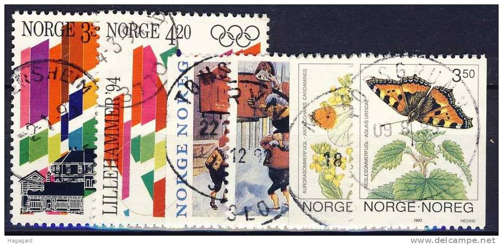 ##Norway 1992-93.  3 Sets. Michel 1105-06 + 1112-13 + 1114-15. Value 1.5 EUR. Cancelled(o) - Used Stamps