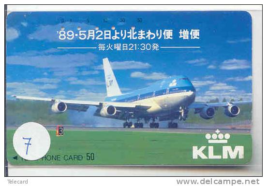 Telecarte JAPAN KLM (7)  * Vliegtuig - Airplane -  Avion -Jet - Avions - Aérienne - Flugzeug RARE!! - Avions