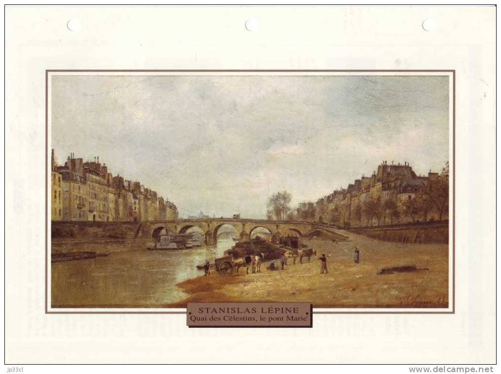 Reproduction De Quai Des Célestins, Le Pont Marie, De Stanislas Lépine (avec Fiche Explicative) - Andere & Zonder Classificatie