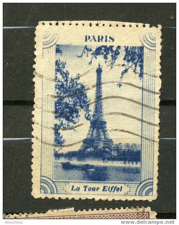 ERINOPHILIE  VIGNETTE  LABEL AUFKLEBER ETICHETTE  ETIQUETAS  PARIS  FRANCE VIGNETTE DE LA TOUR EIFFEL - Altri & Non Classificati