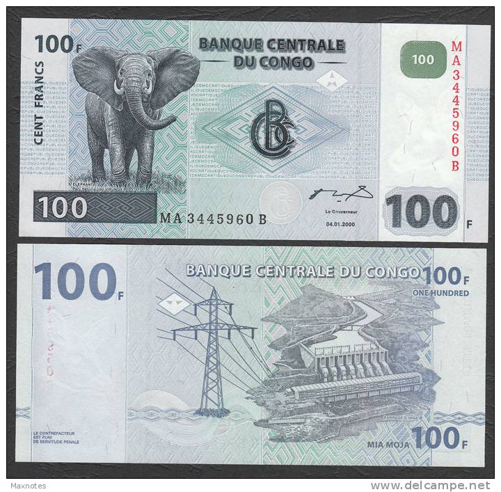 CONGO DEM. REP.  : Banconota 100 Franchi - 2000  - FDS - Unclassified