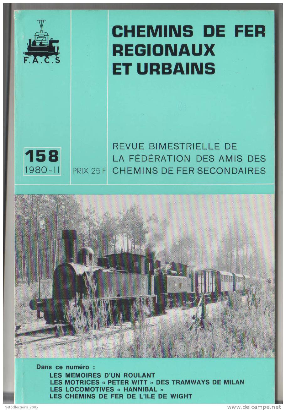 CHEMINS DE FER REGIONAUX ET URBAINS N°158 REVUE BIMESTRIELLE LES CHEMINS DE FER DE L'ILE DE WIGHT - Spoorwegen En Trams