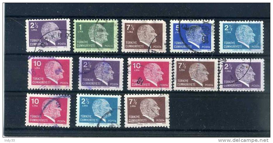 - ENSEMBLE DE TIMBRES DE TURQUIE 1979 . OBLITERES - Used Stamps