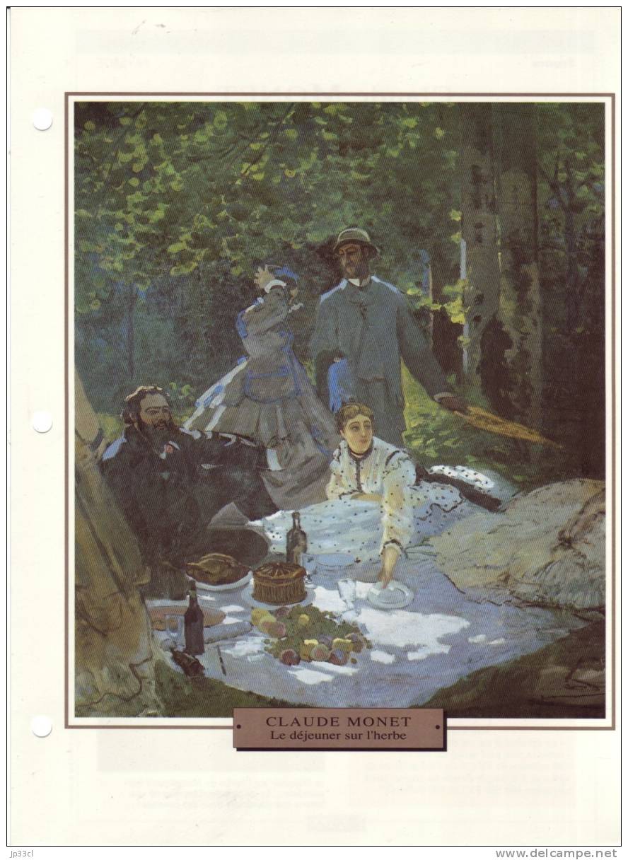 Reproduction Du Déjeuner Sur L'herbe, De Claude Monet (avec Fiche Explicative) - Sonstige & Ohne Zuordnung