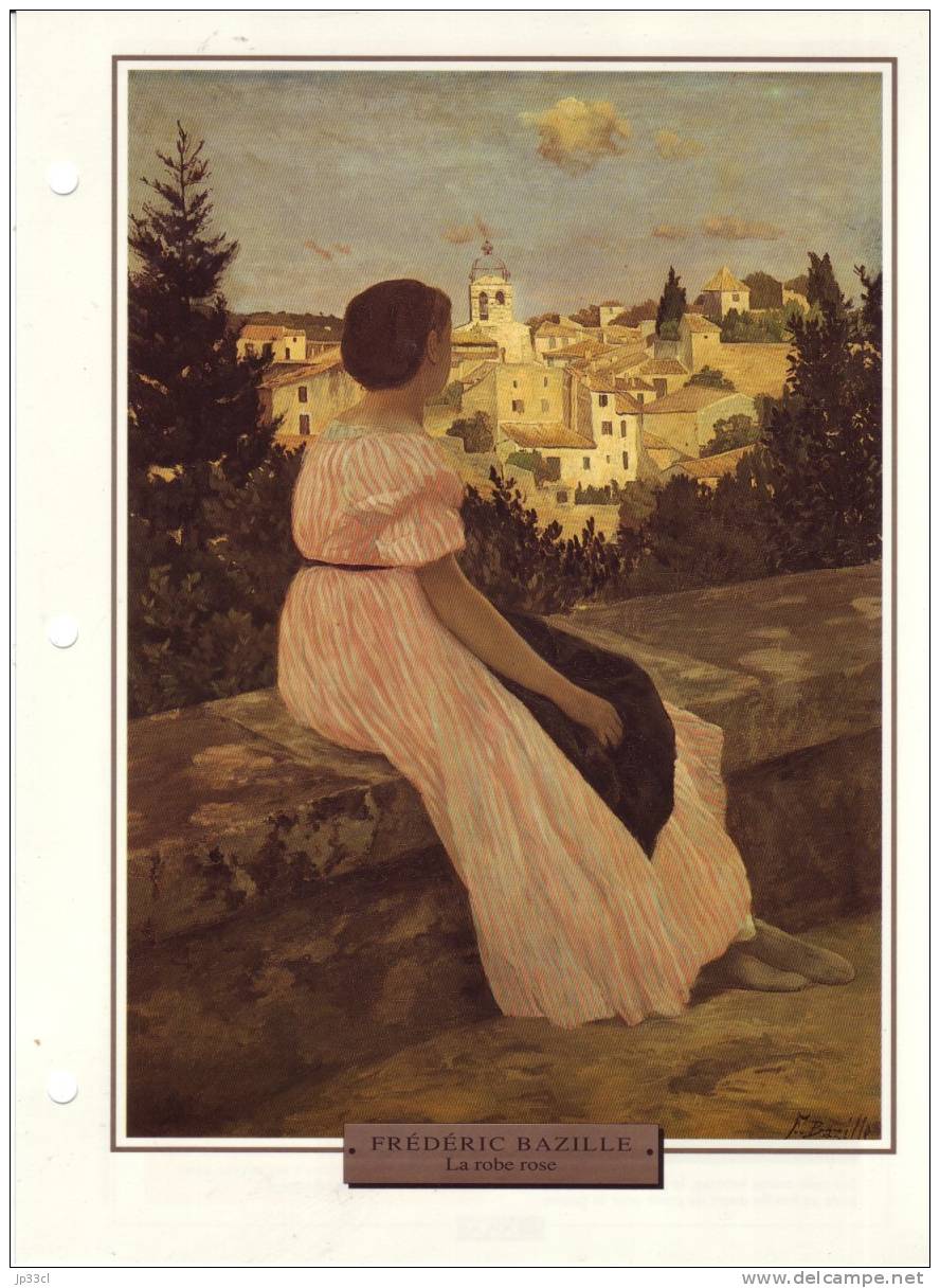 Reproduction De La Robe Rose, De Frédéric Bazille (avec Fiche Explicative) - Andere & Zonder Classificatie