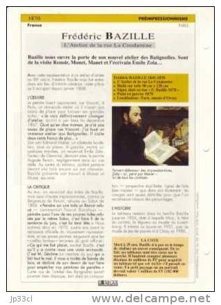 Reproduction De L'Atelier De La Rue La Condamine, De Frédéric Bazille (avec Fiche Explicative) - Autres & Non Classés