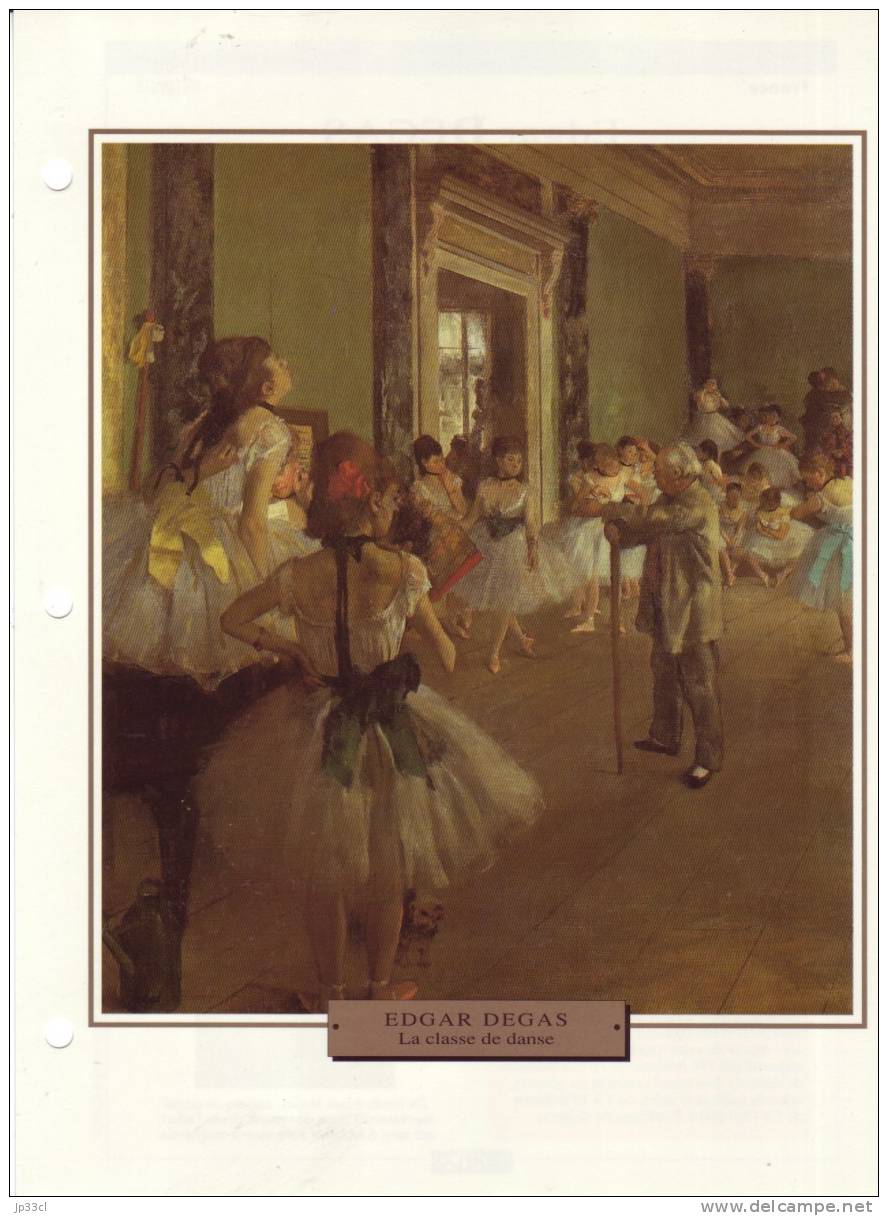 Reproduction De La Classe De Danse D´Edgar Degas (avec Fiche Explicative) - Autres & Non Classés