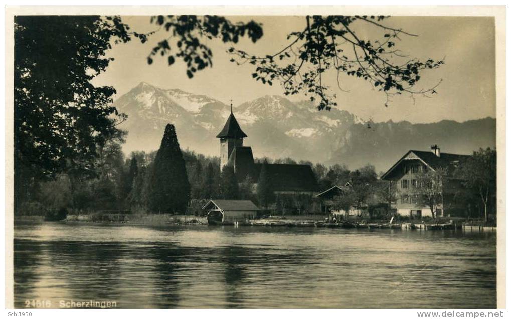 CA - SUISSE - BERNE - Scherzlingen - Vue Sur L'Eglise  - Carte Vierge En L'état - Berne