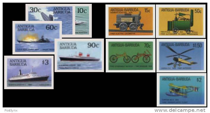 ANTIGUA BARBUDA 1987 Transport IMPERF.SET:10 Stamps - Otros (Tierra)