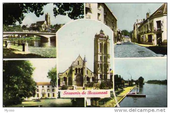 95 BEAUMONT Le Nouveau Pont L'Eglise Rue Nationale Le Parc De L'Hotel De Ville Bords De L'Oise - Beaumont Sur Oise