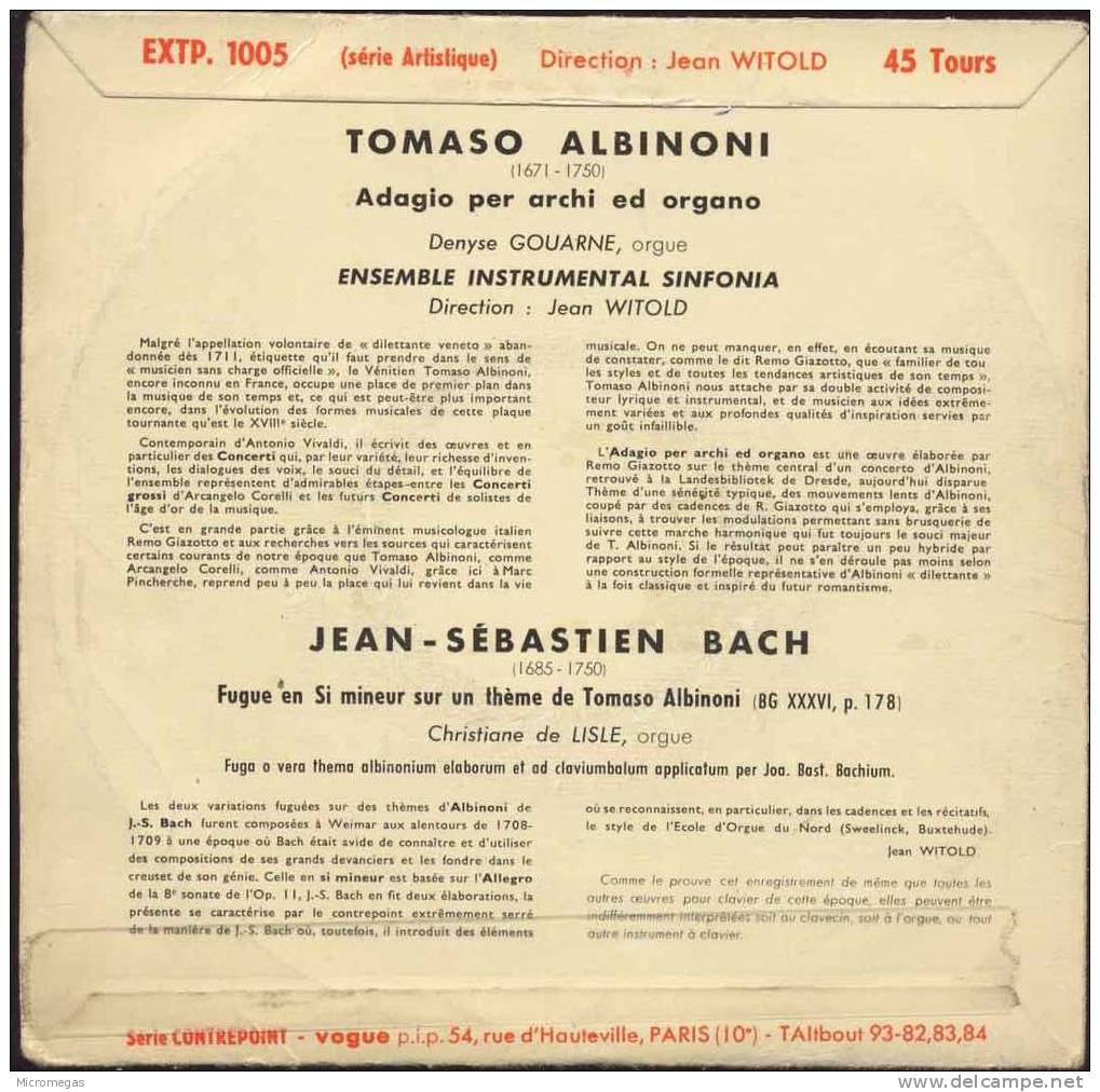 45T Adagio D'Albinoni - Classical