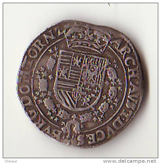 BELGIQUE VILLE DE TOURNAI 1/4 PATAGON ARGENT ALBERT ET ISABELLE 1613/1618 - Other & Unclassified