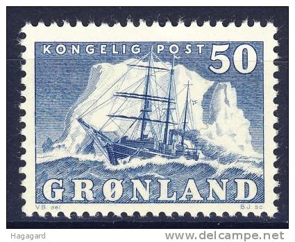 ##Greenland 1950. Ship: Gustav Holm. Michel 34. Value 70 EUR. MNH(**) - Unused Stamps