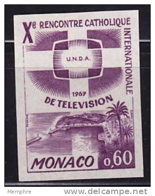 Rencontre Catholique Internationale Sur La Télévision  Yv 706 ** MNH  Non Dentelé Essai De Couleur  Imperf - Nuovi