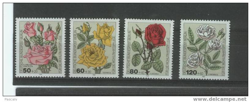 BERLIN Yvert 641 / 644 Série Complète Neuve ** MNH Luxe Fleurs Roses - Rosen
