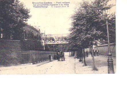 Bruxelles Laeken Pont Reliant Les Propriétés Royales à La Villa Vanderborgt  Animée, Calèche - Laeken