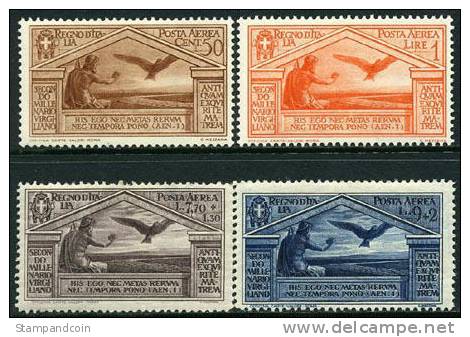 Italy C23-26 Mint Hinged Virgil Airmail Set From 1930 - Poste Aérienne