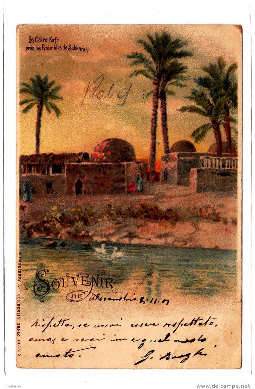 Egypt Egypte, Le Caire Kafr, Circ. 1901 Avec Timbres With Stamps (L) - Autres & Non Classés