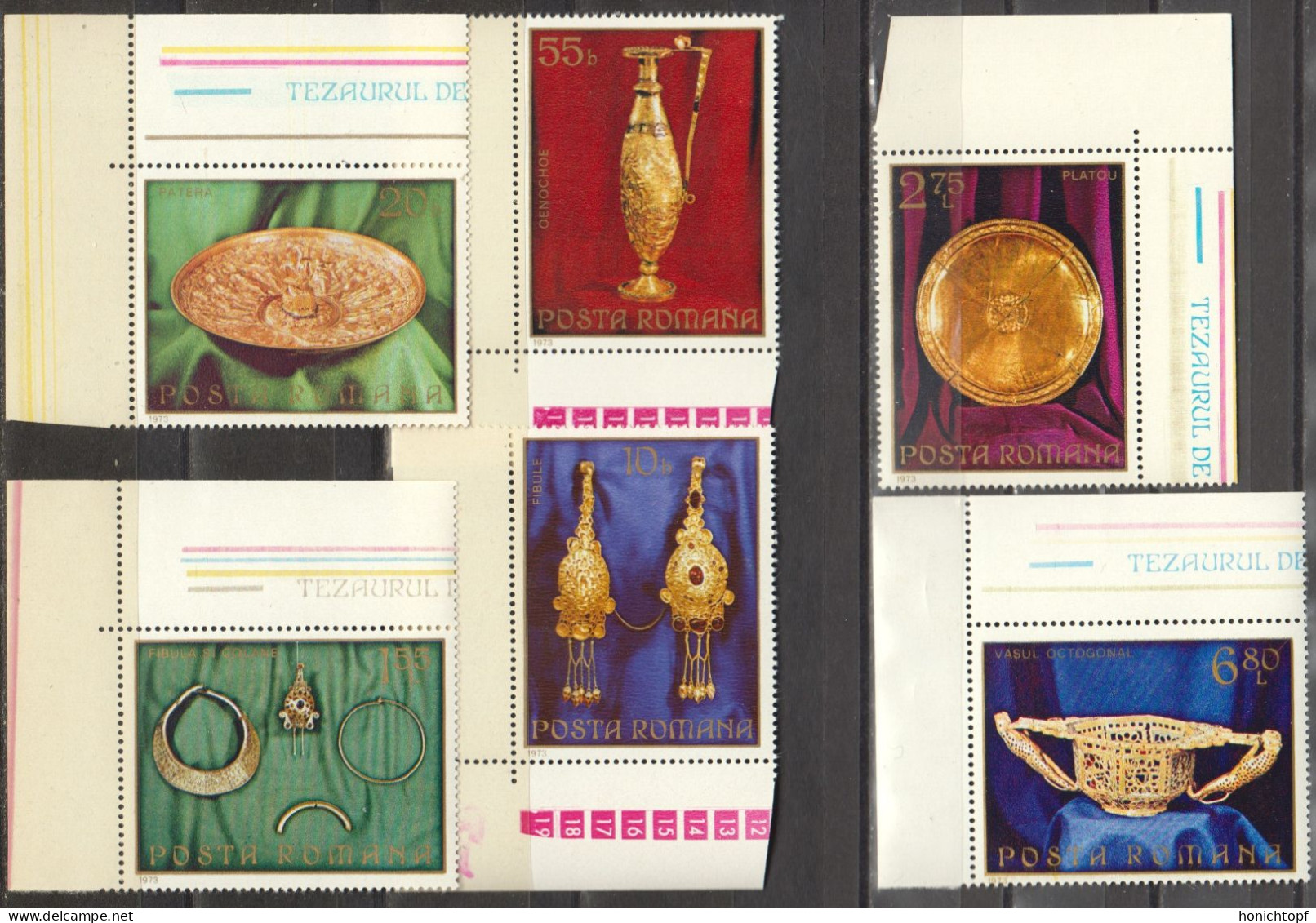 Rumänien; 1973; Michel 3140/5 **; Goldschatz Von Pietroasa; Eckstück - Unused Stamps
