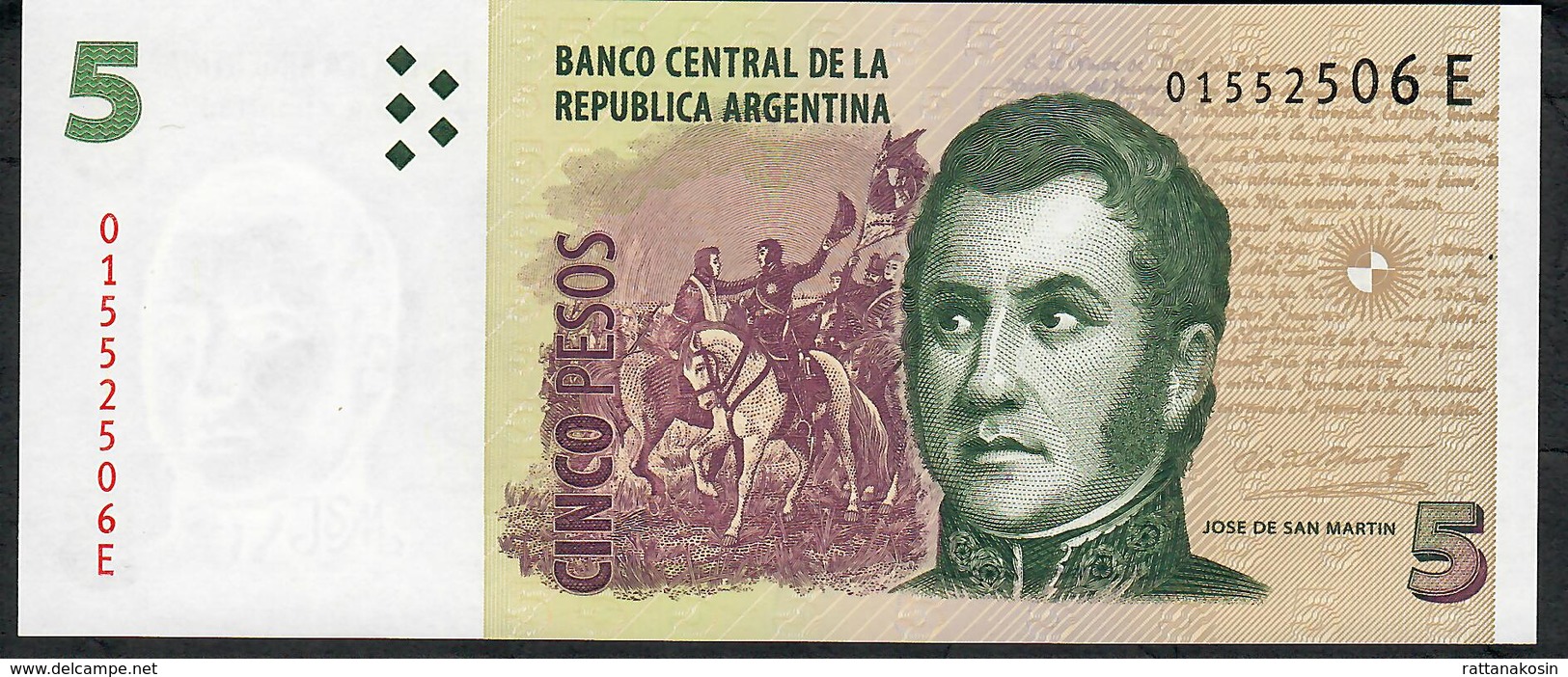 ARGENTINA  P353 5 PESOS (2003) Letter E UNC. - Argentina