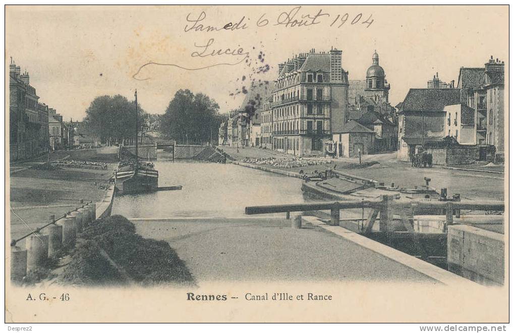 35 RENNES Cpa Canal D ' Ille Et Rance          AG 46 - Rennes