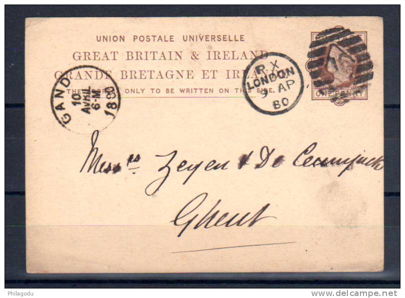 Grande-Bretagne 1880, Carte Postale Postal Stationary   Queen Victoria - Briefe U. Dokumente