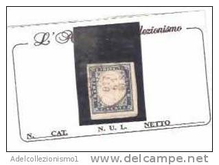 27459)francobollo Antichi Stati Sardegna - 20c - Usato - Cat. N°15e - Sardinia