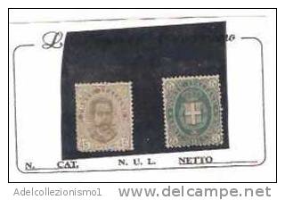 27467)francobollo Regno D´italia - 5c+45c - Nuovo E Linguellato - Cat. N°44 E 46 Senza Gonna - Mint/hinged
