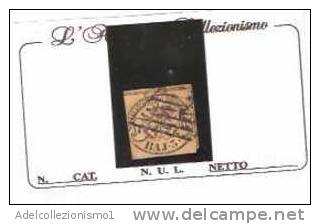 27476)francobollo Stato Pontificio , 3 Baj , II° Scelta  - Usato - Cat. N°4a - Kirchenstaaten