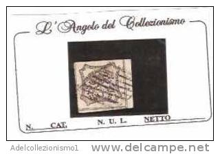 27480)francobollo Stato Pontificio , 8 Baj , II° Scelta - Usato - Cat. N°9 - Kerkelijke Staten