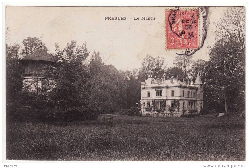 Carte Postale Presles Le Manoir 1906 - Presles