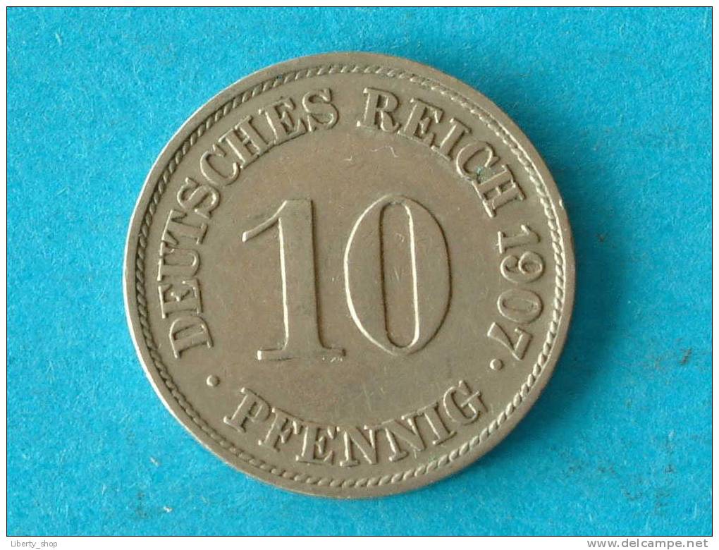 1907 J - XF / KM 12 ( For Grade, Please See Photo ) ! - 10 Pfennig