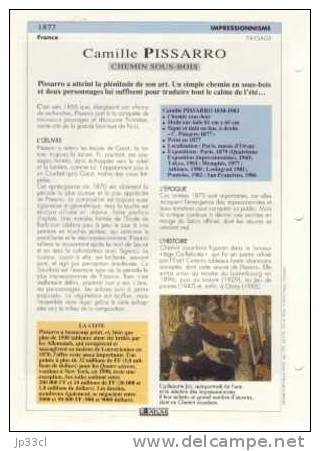 Reproduction De Chemin Sous-bois, De Camille Pissarro (avec Fiche Explicative) - Sonstige & Ohne Zuordnung