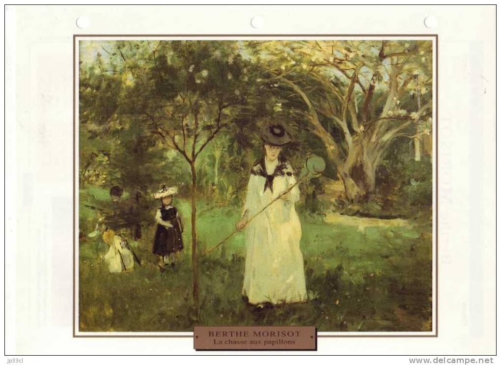 Reproduction De La Chasse Aux Papillons, De Berthe Morisot (avec Fiche Explicative) - Autres & Non Classés