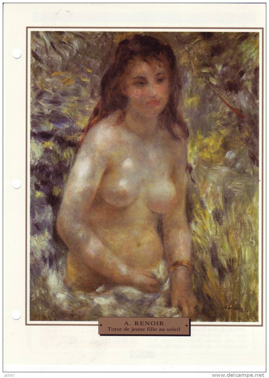 Reproduction De Torse De Jeune Fille Au Soleil, D'Auguste Renoir (avec Fiche Explicative) - Otros & Sin Clasificación