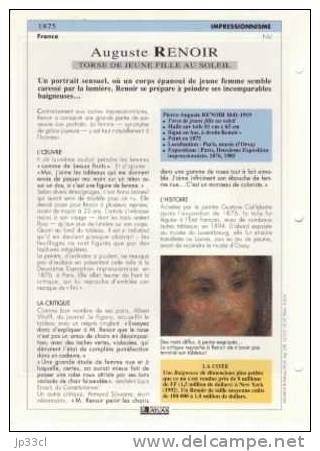 Reproduction De Torse De Jeune Fille Au Soleil, D'Auguste Renoir (avec Fiche Explicative) - Autres & Non Classés