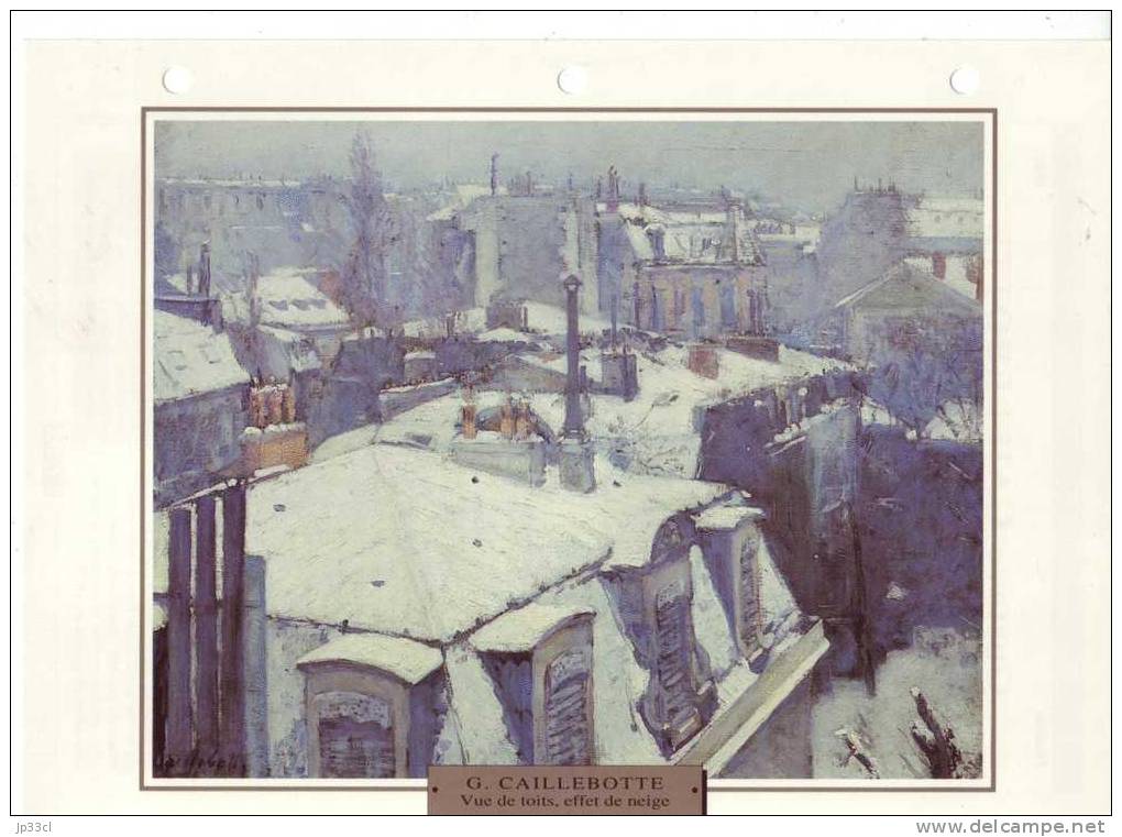 Reproduction De Vue De Toits, Effet De Neige, De Gustave Caillebotte (avec Fiche Explicative) - Autres & Non Classés