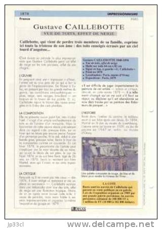 Reproduction De Vue De Toits, Effet De Neige, De Gustave Caillebotte (avec Fiche Explicative) - Andere & Zonder Classificatie