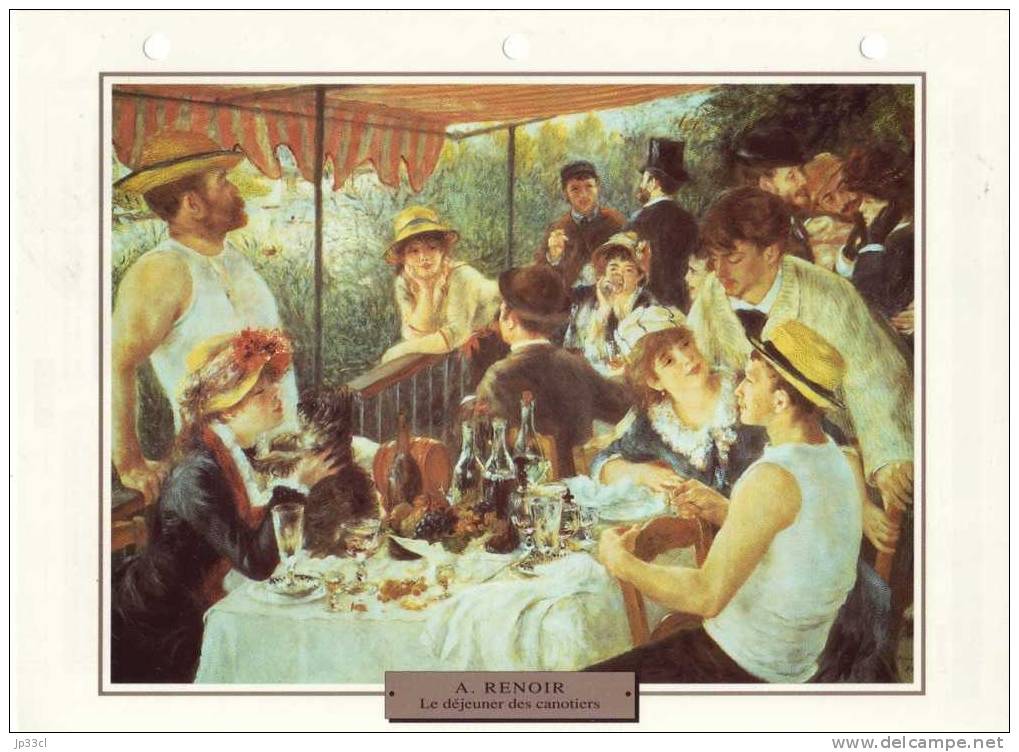 Reproduction De Le Déjeuner Des Canotiers, D'Auguste Renoir (avec Fiche Explicative) - Autres & Non Classés