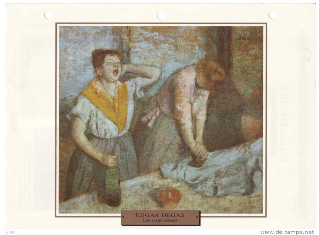 Reproduction De Les Repasseuses, D'Edgar Degas (avec Fiche Explicative) - Other & Unclassified