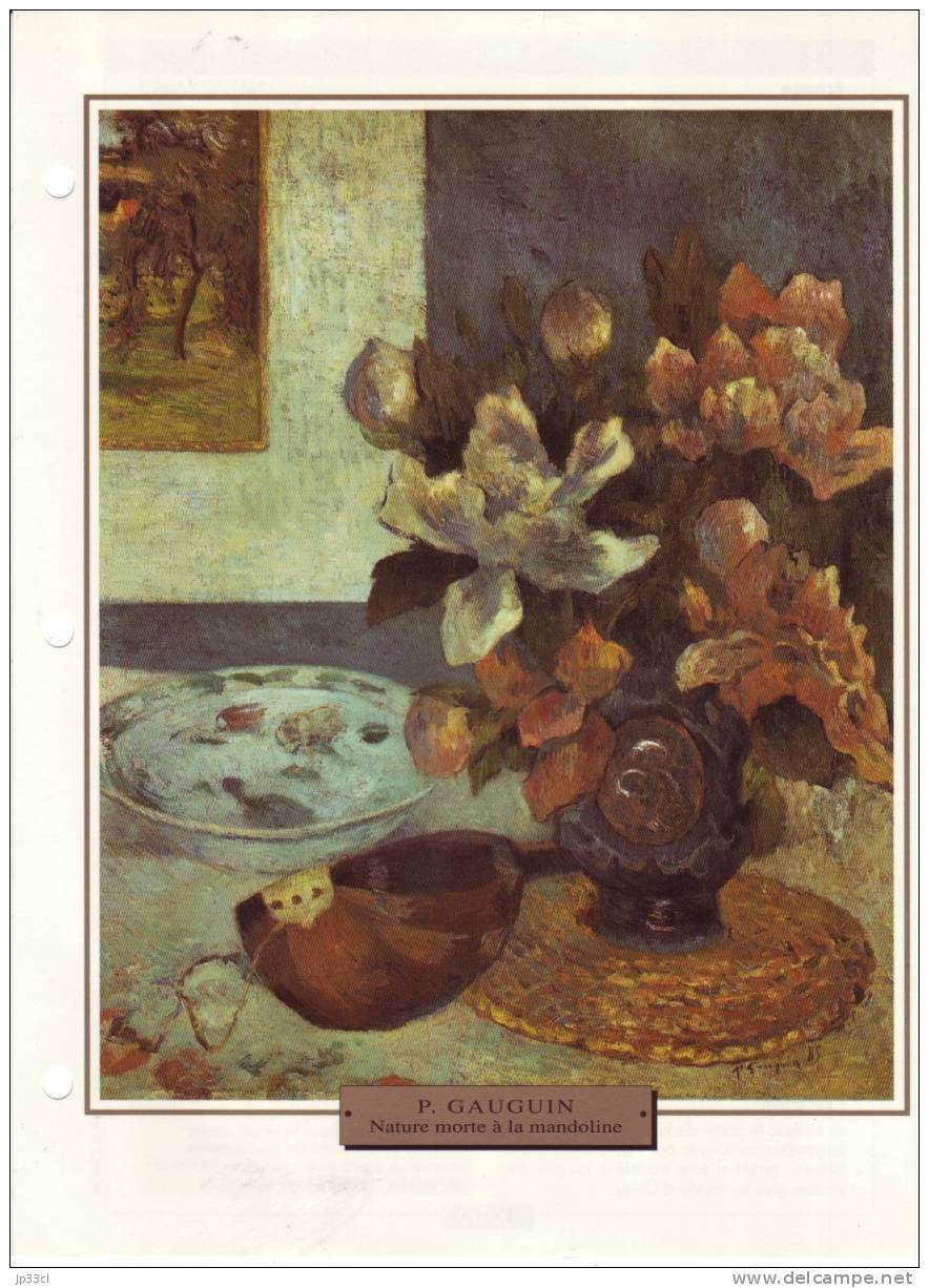 Reproduction De Nature Morte à La Mandoline, De Paul Gauguin (avec Fiche Explicative) - Andere & Zonder Classificatie