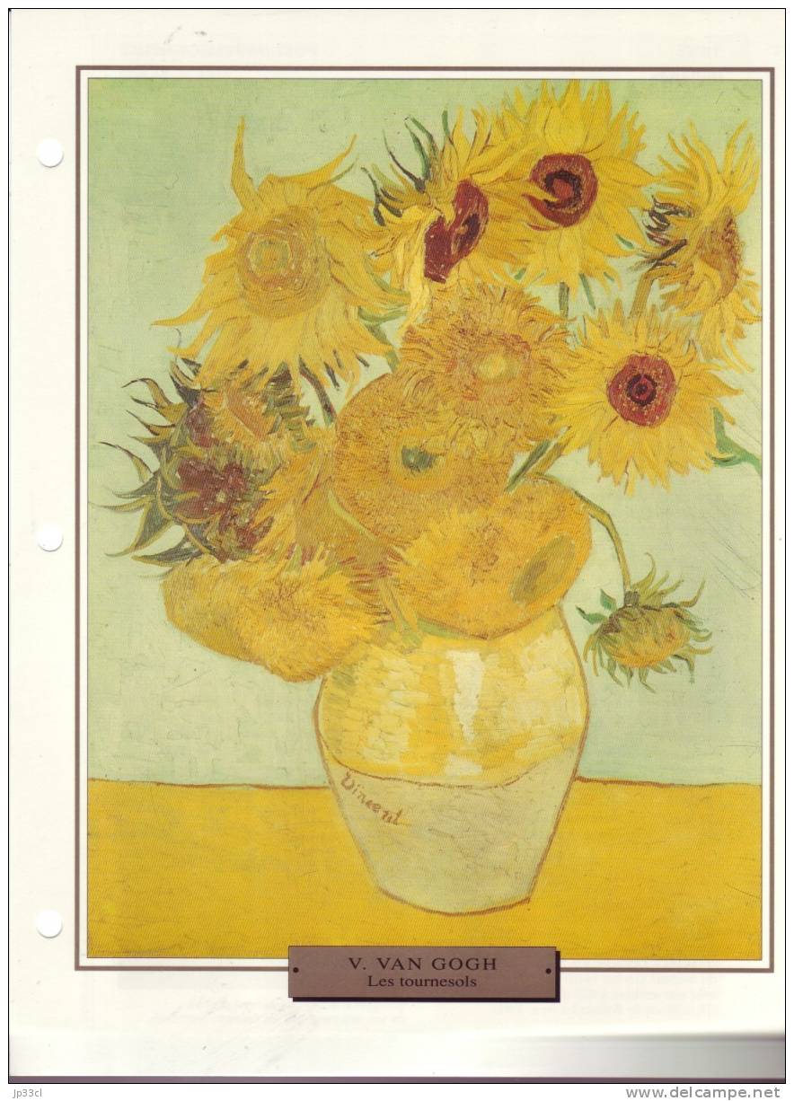 Reproduction De Les Tournesols, De Vincent Van Gogh (avec Fiche Explicative) - Andere & Zonder Classificatie