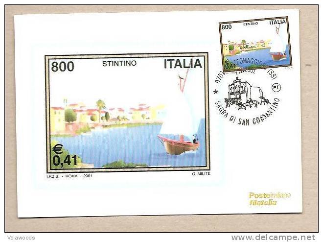 Italia - Cartolina Maximum Con Annullo Speciale: Sagra Di San Costantino - 2001 - Maximumkaarten