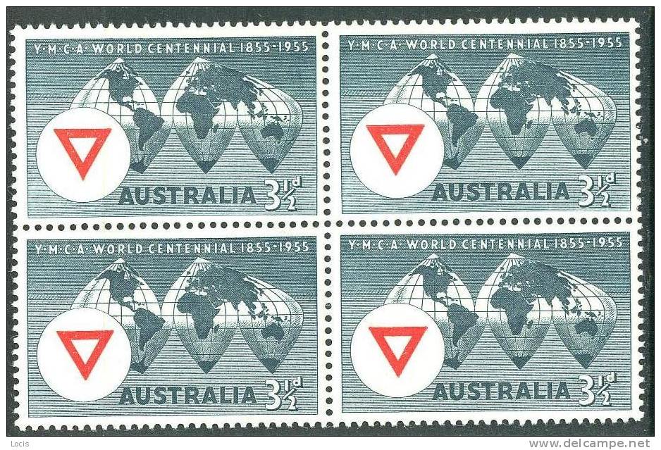 AUSTRALIA 1955 MNH**- YMCA,MAPS - Neufs