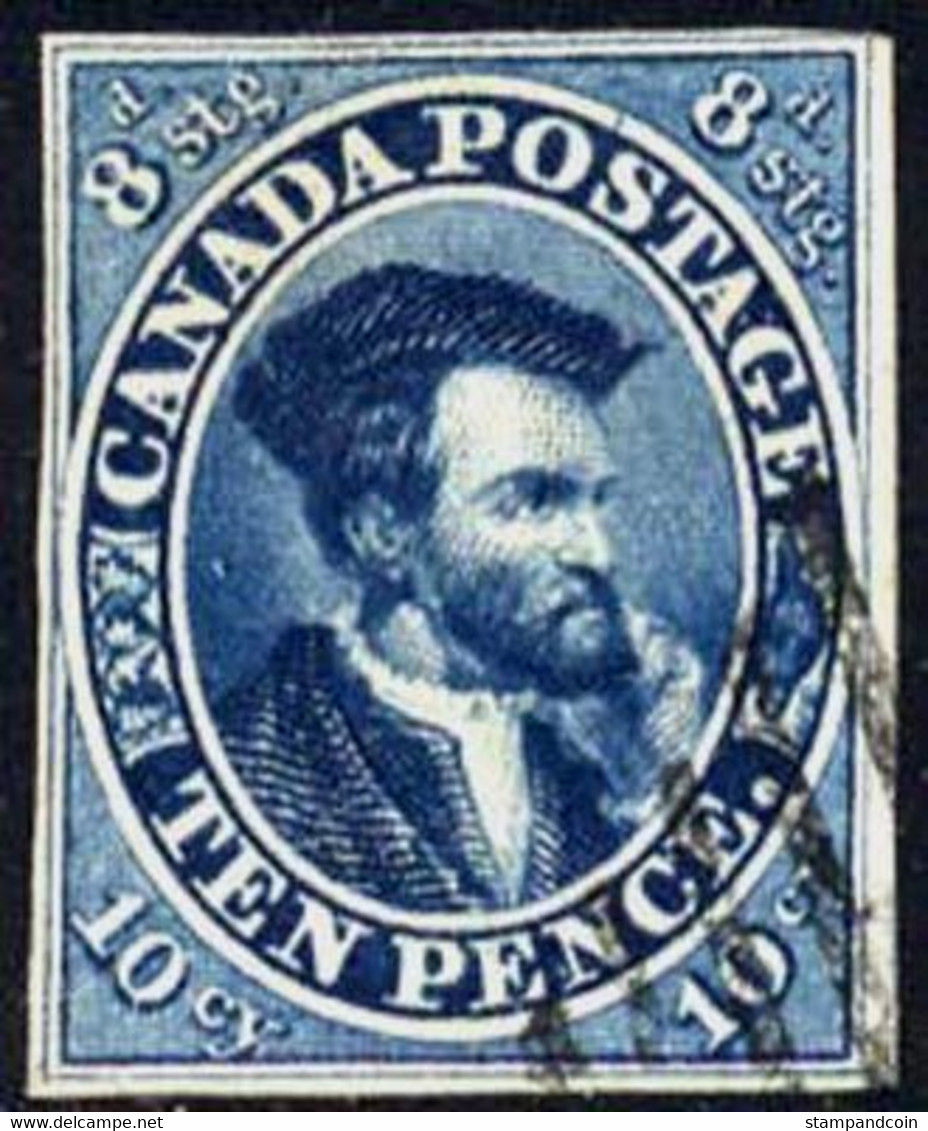 Canada #7a  XF Used 10c Jacques Cartier Of 1855 - Used Stamps