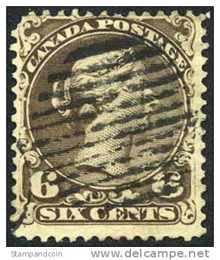 Canada #27 Used 6c Victoria Of 1868 - Used Stamps