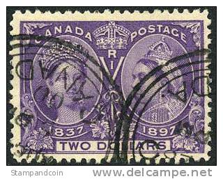 Canada #62 XF Used $2 Jubilee Issue Of 1897 - Oblitérés