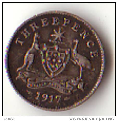 AUSTRALIE GEORGES V THREE PENCE 1917 ARGENT - Other & Unclassified