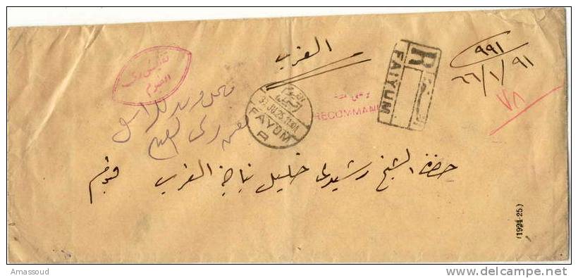 Egypt Government Official Half Covers Reg. FAYOM 1925 - Other & Unclassified