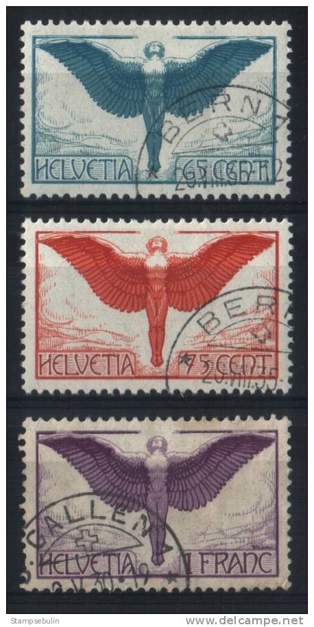 1924 - 36 COMPLETE SET AIR POST A10 - A12 USED ORD. PAPER - Usati